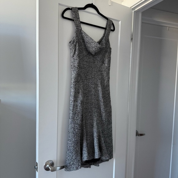 DVF black & white wool tweed midi dress - size 8 (Medium) - Picture 2 of 8